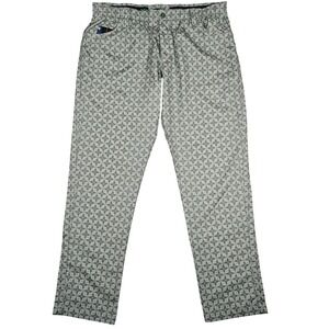 William‎ Murray (Men's 40) Grey Golf Chino Pants Performance Patterned Trousers